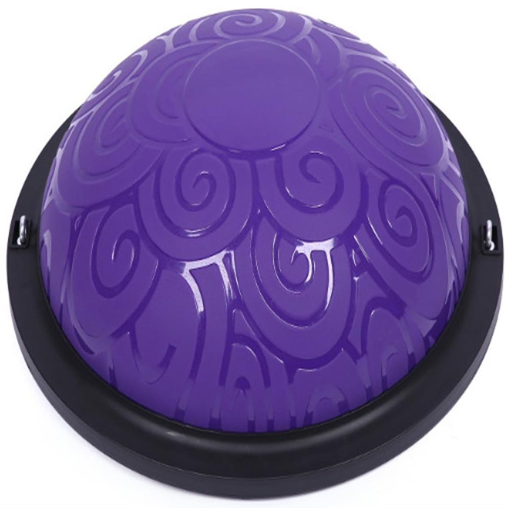 DOCIM 23" Half Balance Ball Trainer, Stability Ball, Half Yoga Ball with Pilate Ball and Resistance Band for Exercises, Home Gym,Purple