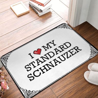 Abipuir Outdoor Door Mat Large I Love My Standard Schnauzer Doormat Farmhouse Welcome Mat Door Matt (Color : Colour, Size : 65X90CM)