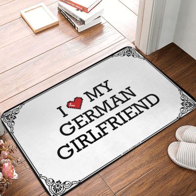 Abipuir Room Accessories for Teen Boys I Love My German Girlfriend Doormat Desk Accessories for Men House Mats Outdoor Funny (Color : Colour, Size : 65X90CM)