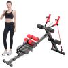 RIEJIN Height Adjustable Ab Trainer Abdominal Whole Body Workout Machine Waist Cruncher Core Toner Leg Thighs Buttocks Shaper with LCD Monitor