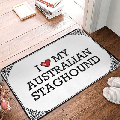 Abipuir Funny Sogns I Love My Australian Staghound Doormat Farmhouse Bath Rug Vintage Decor (Color : Colour, Size : 65X90CM)