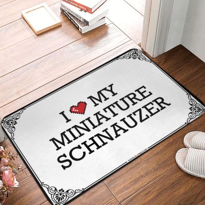 Abipuir Outdoor Door Mat Large I Love My Miniature Schnauzer Doormat Farmhouse Welcome Mat Door Matt (Color : Colour, Size : 50X80CM)
