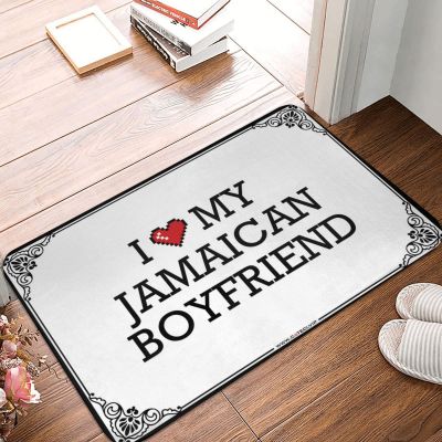 Abipuir Outdoor Door Mat Large I Love My Jamaican Boyfriend Doormat Farmhouse Welcome Mat Door Matt (Color : Colour, Size : 40X60CM)