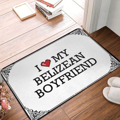 Abipuir Outdoor Door Mat Large I Love My Belizean Boyfriend Doormat Farmhouse Welcome Mat Door Matt (Color : Colour, Size : 65X90CM)