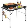 jkwokback 3ft x 2ft Grill Table Portable Camping Table, Waterproof Black Folding Table with Adjustable Height Camping Table,Folding Camp Table for BBQ,Camping, Outdoor Sports, Beaches and Picnics view 1