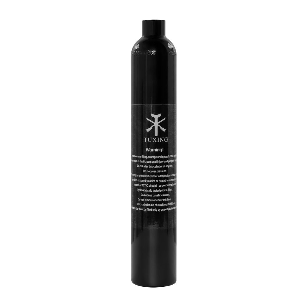 TUXING 0.38L Aluminum Paintball Air Tank, High Pressure Air Tank 23Ci Capacity, Diving Cylinder High Pressure Air Bottle for Paintball or PCP Air Guns (empty bottle) 5/8-18UNF (0.38L)