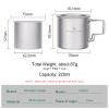 iBasingo 220ml Titanium Cup with Strainer Camping Mug with Lid Foldable Handle Single-walled Lightweight Portable for Outdoor Drinking Drinkware US-Ti3057D view 2