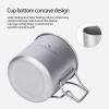 iBasingo 220ml Titanium Cup with Strainer Camping Mug with Lid Foldable Handle Single-walled Lightweight Portable for Outdoor Drinking Drinkware US-Ti3057D view 3