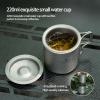 iBasingo 220ml Titanium Cup with Strainer Camping Mug with Lid Foldable Handle Single-walled Lightweight Portable for Outdoor Drinking Drinkware US-Ti3057D view 4