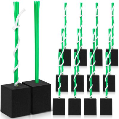Shappy 12 Pieces Baseball Base Plugs with Tassel Heavy Duty Anchor Plugs for Baseball Field and Softball Accessories(Green)