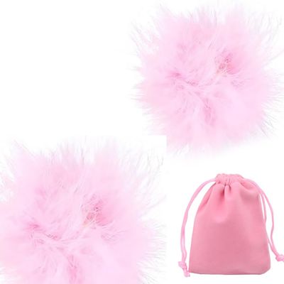 LJJCSFF 2pcs Silicone Pasties Nipple Cover Adhesive Breast Petal Bra Chest Sticker Patche Reusable Nipple Feather Pastie Rave For Women Pink