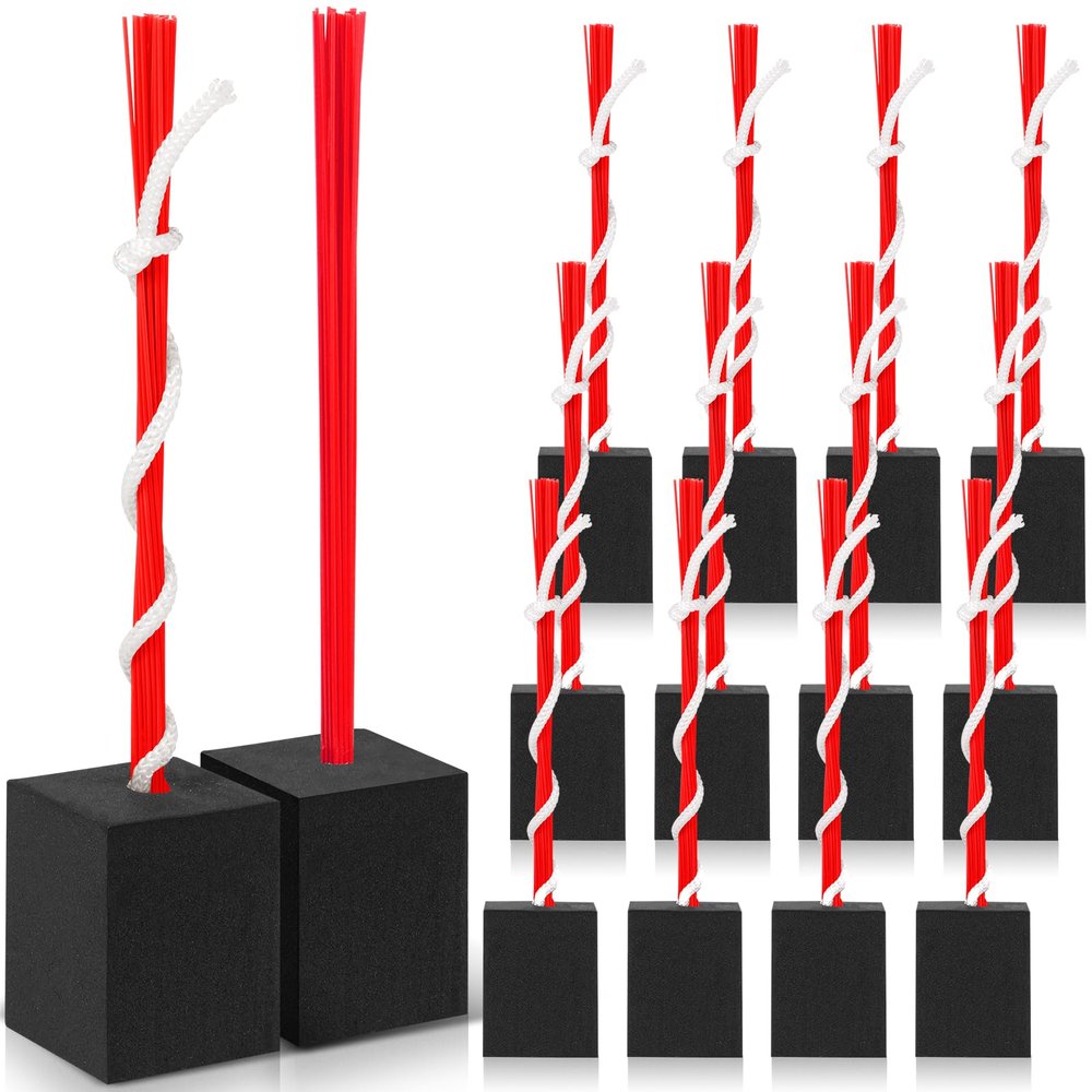 Shappy 12 Pieces Baseball Base Plugs with Tassel Heavy Duty Anchor Plugs for Baseball Field and Softball Accessories(Red)
