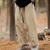 JEKE-DG Men's Straight Leg Cargo Pants Relaxed Fit Casual Drawstring Tousers Slacks Pleated Pants with Pockets (Medium,Khaki) view 2