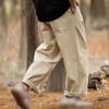 JEKE-DG Men's Straight Leg Cargo Pants Relaxed Fit Casual Drawstring Tousers Slacks Pleated Pants with Pockets (Medium,Khaki) view 3