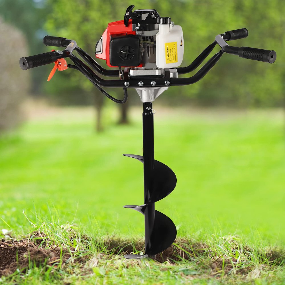 Auger for Earth Drilling Tree transplanting with Small Screw Auger Earth Auger 63cc Post Hole Digger Earth Auger 200mm Drills 8" Fence Borer Spring 3HP Post Hole Digger Earth Planting