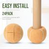 24 Pcs Precut Tennis Balls for Furniture Legs and Floor Protection Chairs Desks Furniture Tennis Balls for Chairs Feet Long Lasting Foot Covers(Beige) view 2