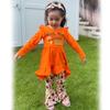 HINTINA 4T Toddler little Girl Thanksgiving Bell Bottoms Outfits Ruffle Long Sleeve Tunic Turkey Flared Pants Fall Winter Boutique Clothes Set 4-5T view 3