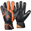 Malker Goalkeeper Gloves Soccer Goalie Gloves with Strong Grips Palms Anti-Slip Latex Breathable Football Gloves for Kids Youth Adult Orange Size 5 view 1