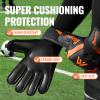 Malker Goalkeeper Gloves Soccer Goalie Gloves with Strong Grips Palms Anti-Slip Latex Breathable Football Gloves for Kids Youth Adult Orange Size 5 view 3
