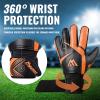 Malker Goalkeeper Gloves Soccer Goalie Gloves with Strong Grips Palms Anti-Slip Latex Breathable Football Gloves for Kids Youth Adult Orange Size 5 view 4