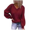 Akivide Oversized V Neck Sweaters for Women Fall Winter Trendy Lightweight Cute Loose Solid Knit Pullover Sweaters view 1