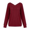 Akivide Oversized V Neck Sweaters for Women Fall Winter Trendy Lightweight Cute Loose Solid Knit Pullover Sweaters view 2