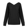Akivide Oversized V Neck Sweaters for Women Fall Winter Trendy Lightweight Cute Loose Solid Knit Pullover Sweaters view 3