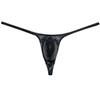 Botmois Men's Shiny Metallic G-string Thong Underwear Male Contour Pouch Bikini Tangas Underpants Soft & Stretchy Swim T-back 3-Pack(Shiny Black) L view 2