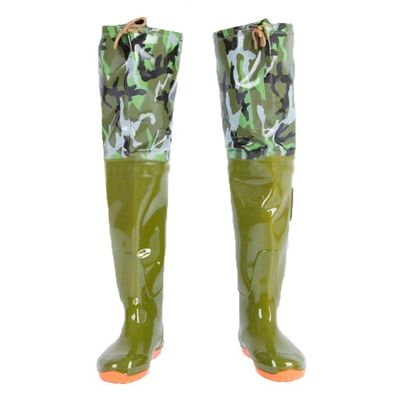 Hip Waders 60cm/23.6in High PVC Waterproof Buttocks for Waders, Men's and Women's Outdoor Fishing and Hunting Hip Boots (Color : Green, Size : 7.5)
