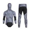 5MM Neoprene Spearfishing Wetsuit with Hooded, 2 Pieces Camouflage Hunting Diving Suit with Loading Chest Pad for Cool Water Freediving Snorkeling Swimming,Silver,S view 3