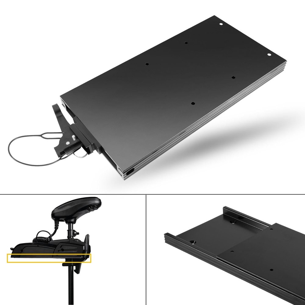 Black Aluminum 1854051 MKA-51 Electric Steer Trolling Motor Quick Release Bracket for Minn Kota Ulterra Terrova PowerDrive POWERDRIVE V2 DeckHand 40 trolling motor