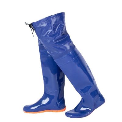 Hip Waders 60cm/23.6in High PVC Waterproof Buttocks for Waders, Men's and Women's Outdoor Fishing and Hunting Hip Boots (Color : Blue1, Size : 8)