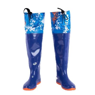 Hip Waders 60cm/23.6in High PVC Waterproof Buttocks for Waders, Men's and Women's Outdoor Fishing and Hunting Hip Boots (Color : Blue2, Size : 10.5)
