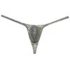 Botmois Men's Shiny Metallic G-string Thong Underwear Male Pouch Bikini Tangas Underpants Soft Stretchy T-back Pack(Python,Army Green w Gold,Light Wine) L view 4