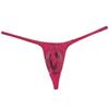 Botmois Men's Shiny Metallic G-string Thong Underwear Male Contour Pouch Bikini Tangas Underpants Soft & Stretchy Swim T-back Light Wine Red M view 1