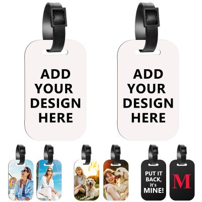 Personalized Luggage Tags, 1-150Packs Custom Golf Bag Tag Personalized Your Own Text, Image, Photo, Logo Customized Travel Suitcases Labels Tags with Strap, Sublimation Blanks Bulk Products