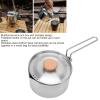 NDNCZDHC 1L Stainless Steel Camping Kettle, Camping Coffee Kettle with Collapsible Handle and Lid, Tea Kettle for Outdoor Hiking Picnic view 2