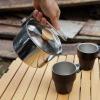 NDNCZDHC 1L Stainless Steel Camping Kettle, Camping Coffee Kettle with Collapsible Handle and Lid, Tea Kettle for Outdoor Hiking Picnic view 4
