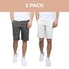 Men's Flat Front Stretch Twill Chino Shorts, Classic Cotton Blend Short with Multi Pocket 2-Pack view 2