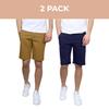 Men's Flat Front Stretch Twill Chino Shorts, Classic Cotton Blend Short with Multi Pocket 2-Pack view 2