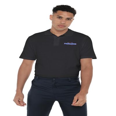 Campus Lab University of Wisconsin-Platteville Primary Logo Men's Adult 100% Cotton Knit Polo Shirt, Black, 2X-Large
