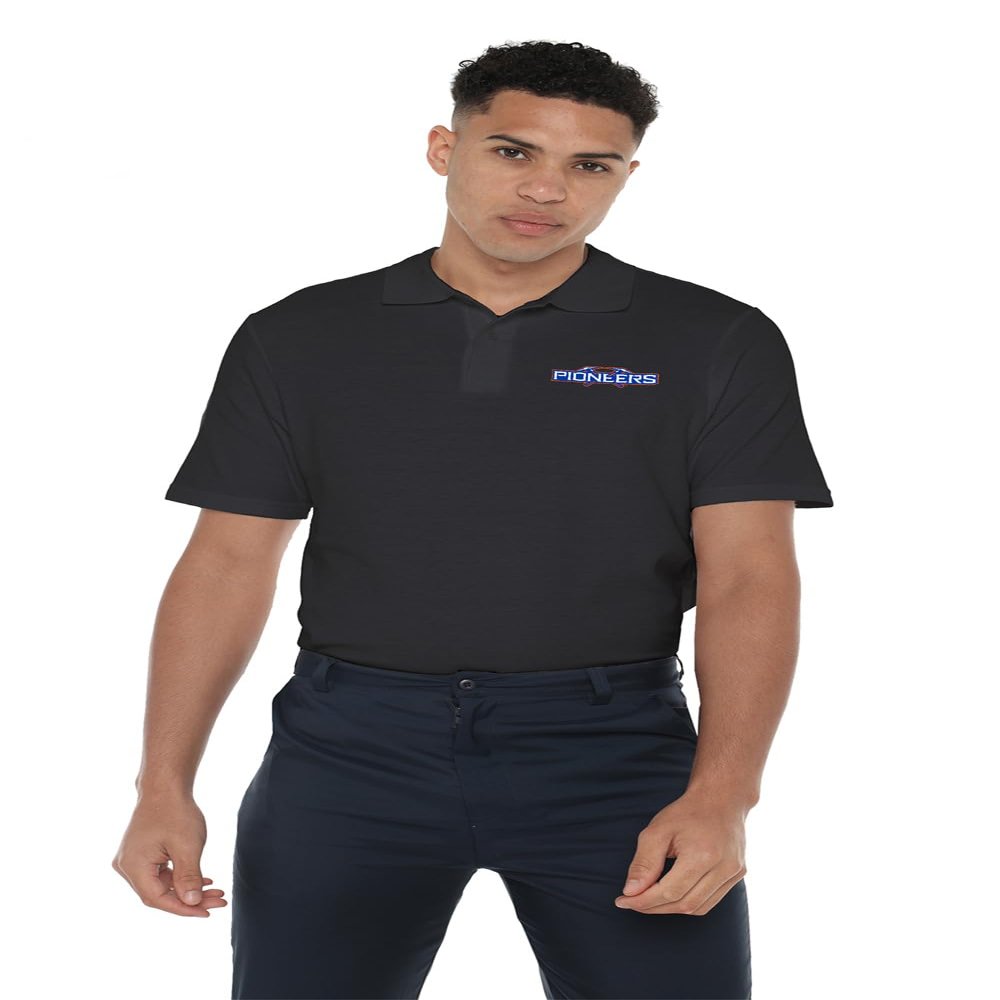 Campus Lab University of Wisconsin-Platteville Primary Logo Men's Adult 100% Cotton Knit Polo Shirt, Black, 2X-Large