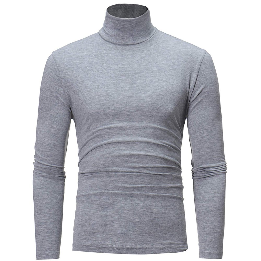 Fleece Lined Turtleneck Men Thermal Turtle Neck Long Sleeve Shirts Mock Pullover Sweater Tops