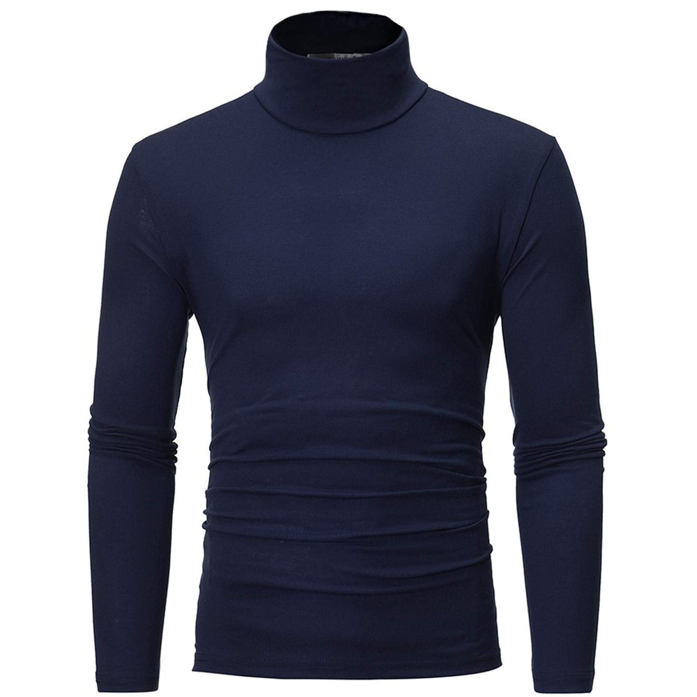 Casual Slim Fit Turtleneck T Shirts Lightweight Basic Cotton Pullovers