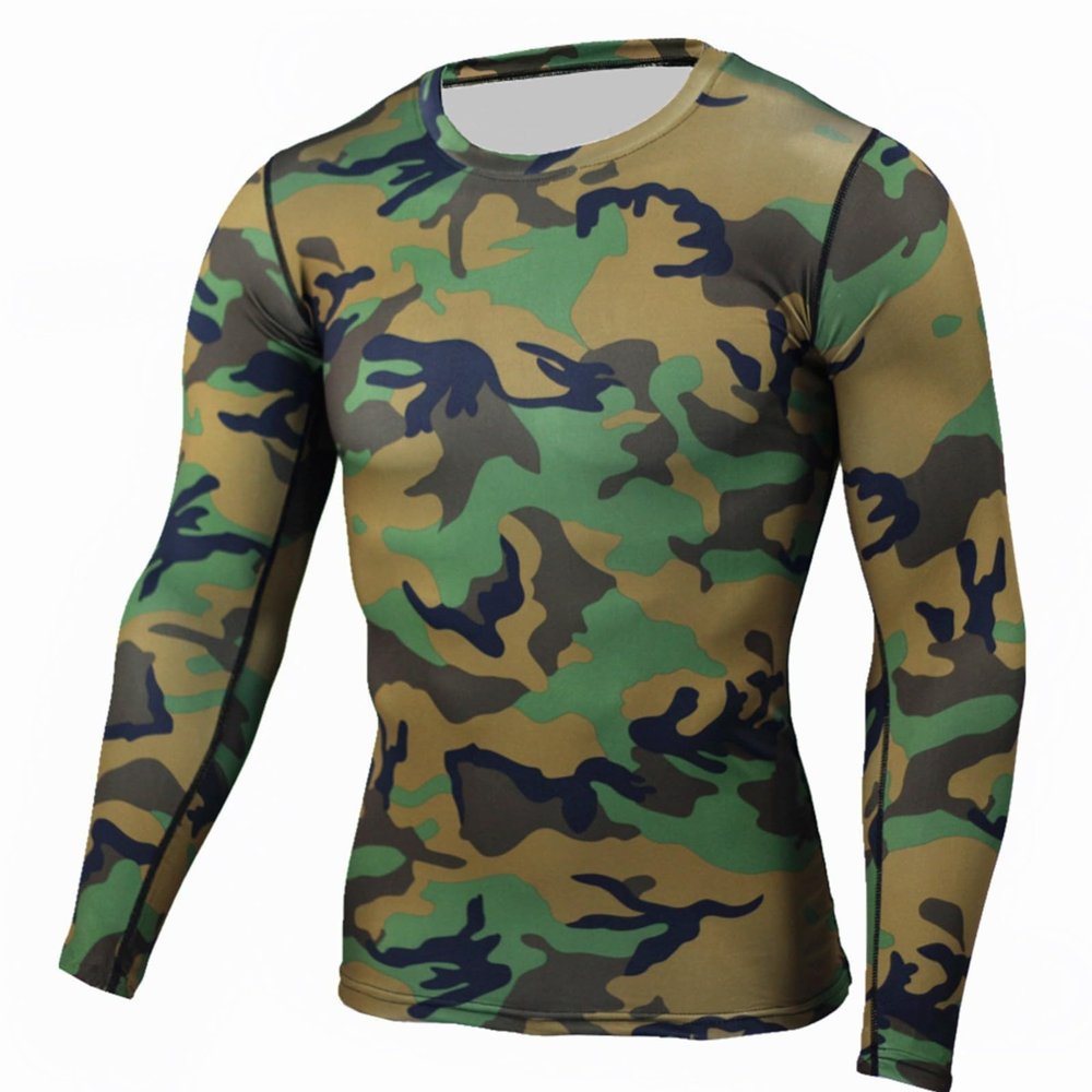 Mens Camo Lightweight Performance Long Sleeve Shirts Thermal Underwear Thermals Top and Bottom Set Base Layer for Cold Weather Soft and Warm Long Underwear Base layer