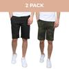 Men's Flat Front Stretch Twill Chino Shorts, Classic Cotton Blend Short with Multi Pocket 2-Pack view 2