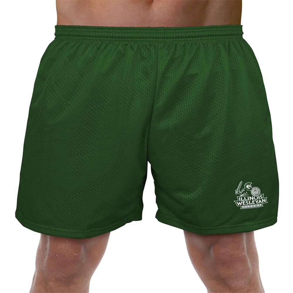 Campus Lab Illinois Wesleyan University Primary Mark Men's Adult Athletic Gym Shorts 7" Inseam, Hunter Green, 2X-Large