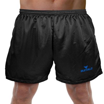 University of Buffalo Primary Mark Men's Adult Athletic Gym Shorts 7" Inseam, Black, Large