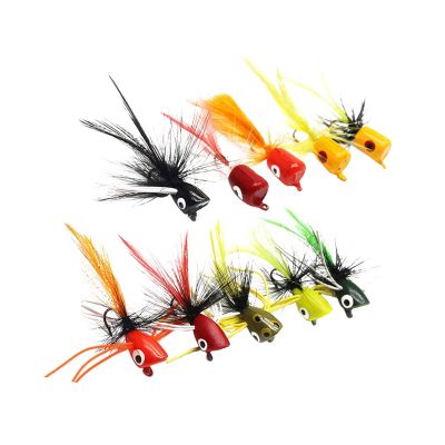 10 Pieces Fly Fishing Poppers Kit Bluegill Crappie Topwater Fishing Lures
