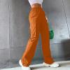 Women Cargo Pants Parachute Drawstring Elastic Waist Sweatpants Baggy Y2k Teen Girls Pants Loose Trousers with Pocket view 2